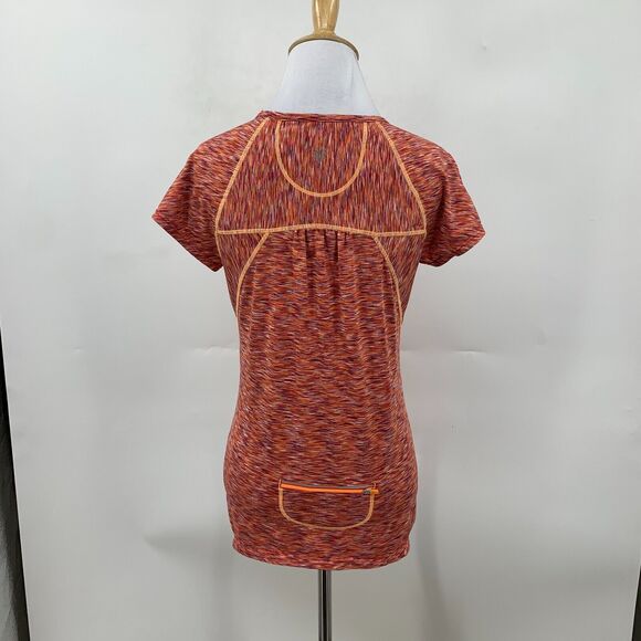 Atheta Pop Space Dye Shirt Womens XS Reflective Strip Short Sleeve Wicking Tee - Picture 5 of 14